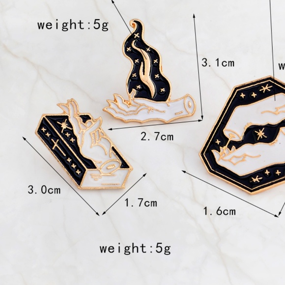 Magical Hands Bounding Witch Enamel Pins - Picture 7 of 8
